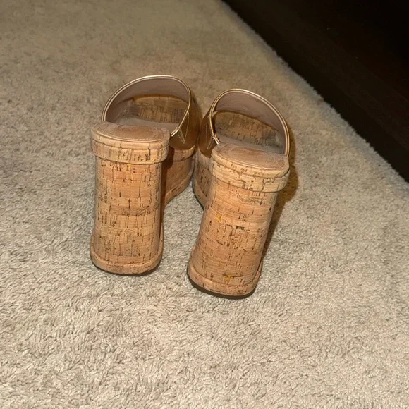 SCHUTZ Gold Wedge Sandals - Picture 7 of 9